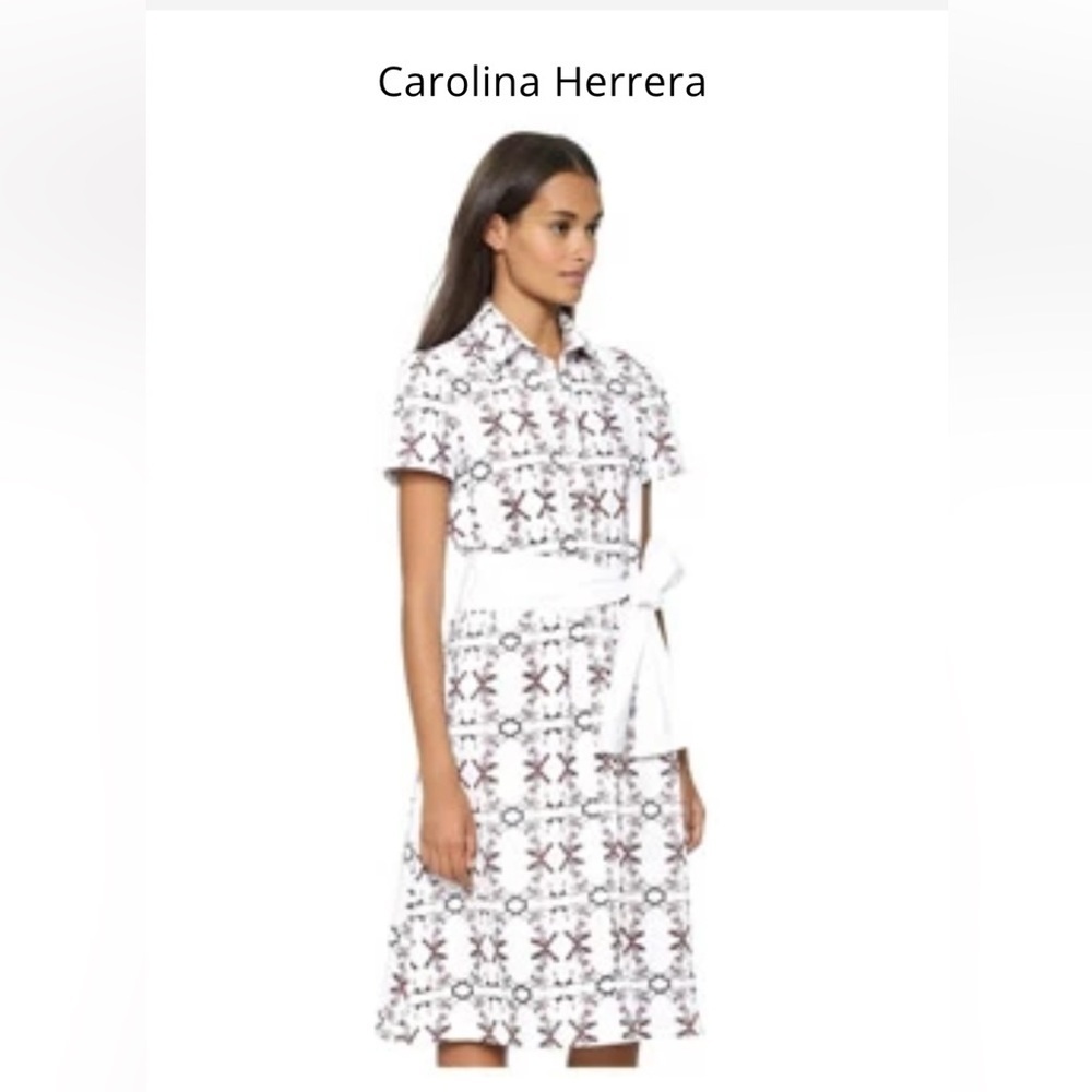 Carolina Herrera Born Free Limited Collection Printed Cotton Shirt Dress